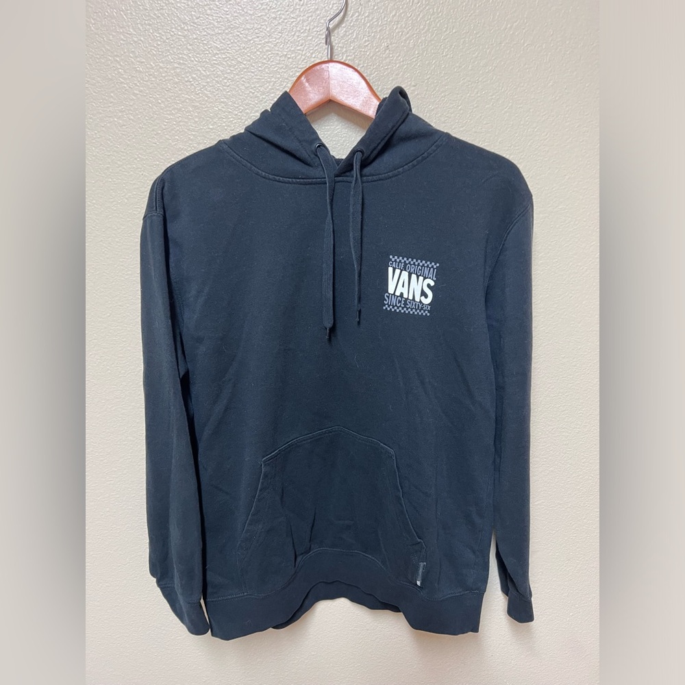 Vans Hoodie Mens M Off The Wall Graphic Sweatshirt Checkered Black Logo Skate